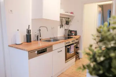 Küche/Küchenzeile in der Unterkunft Stadtoase Design Wohnung in der Altstadt von Koblenz