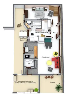Grundriss der Unterkunft Die ganz besondere Ferienwohnung