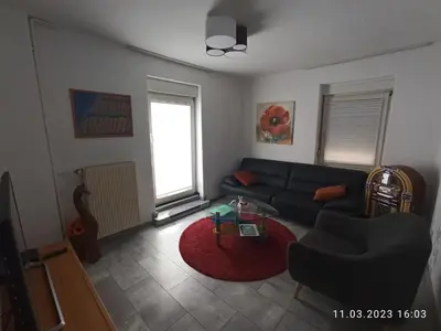 Ein Sitzbereich in der Unterkunft Ferienhaus Laila