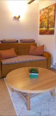 Ein Sitzbereich in der Unterkunft Alter Werkstatt