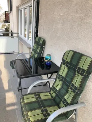 Ein Sitzbereich in der Unterkunft Ferienwohnung Dunja