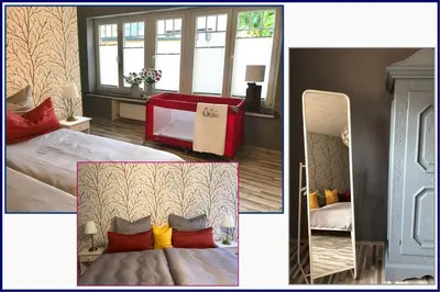 Ein Bett oder Betten in einem Zimmer der Unterkunft Ferienwohnung Schöne Auszeit