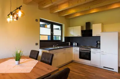 Küche/Küchenzeile in der Unterkunft Staufenberg Chalets