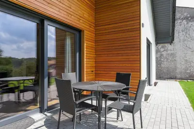 Ein Balkon oder eine Terrasse in der Unterkunft Staufenberg Chalets