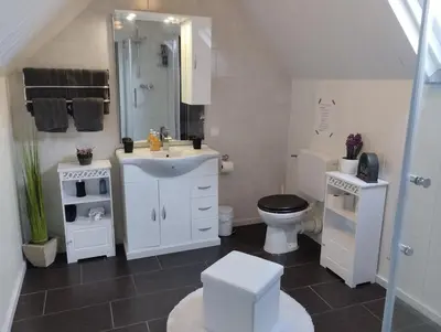 Ein Badezimmer in der Unterkunft Ferienwohnung Am Vulkanpfad