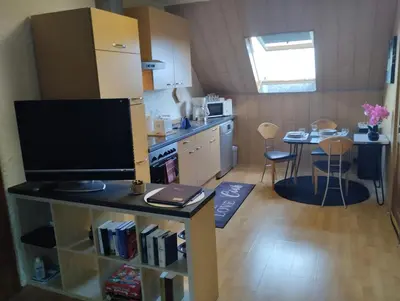 Küche/Küchenzeile in der Unterkunft Ferienwohnung Am Vulkanpfad