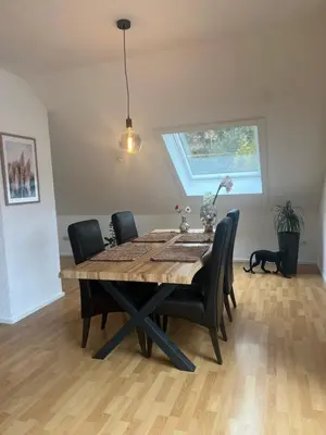 Ein Sitzbereich in der Unterkunft Ferienwohnung Mosel