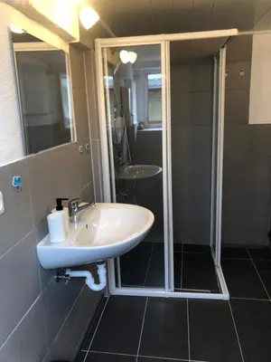 Ein Badezimmer in der Unterkunft Ferienhaus Herzblume