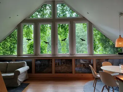 Ein Sitzbereich in der Unterkunft Lenzenhaus