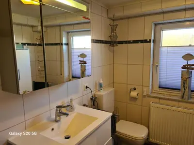 Ein Badezimmer in der Unterkunft NEU! Ferienwohnung Eulennest