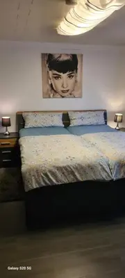 Ein Bett oder Betten in einem Zimmer der Unterkunft NEU! Ferienwohnung Eulennest