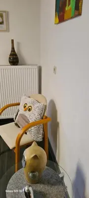 Ein Sitzbereich in der Unterkunft NEU! Ferienwohnung Eulennest