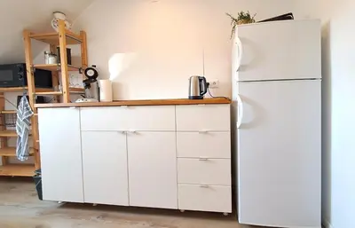 Küche/Küchenzeile in der Unterkunft liebenswertes Apartment 10 Minuten zur Altstadt