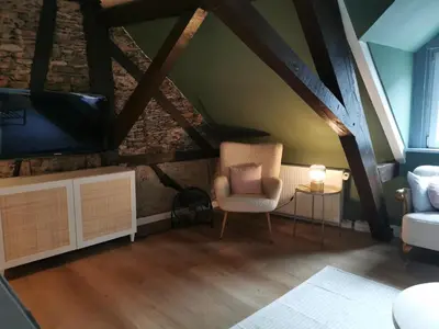 Ein Sitzbereich in der Unterkunft Ferienhaus MaLu in Bremm