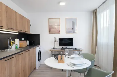 Küche/Küchenzeile in der Unterkunft Arbio I Central Apartments Koblenz