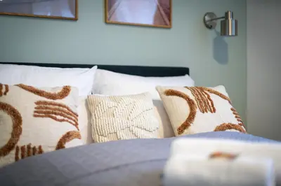 Ein Bett oder Betten in einem Zimmer der Unterkunft Arbio I Central Apartments Koblenz