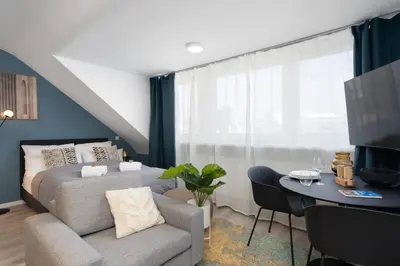 Ein Sitzbereich in der Unterkunft Arbio I Central Apartments Koblenz