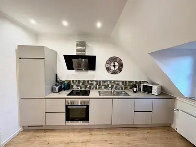 Küche/Küchenzeile in der Unterkunft Stadthaus Apartment Bachperle