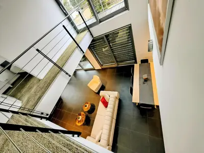 Ein Sitzbereich in der Unterkunft Villa