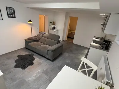 Ein Sitzbereich in der Unterkunft Ferienwohnung Meister