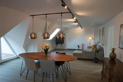 Ein Sitzbereich in der Unterkunft Ferienwohnung Vino