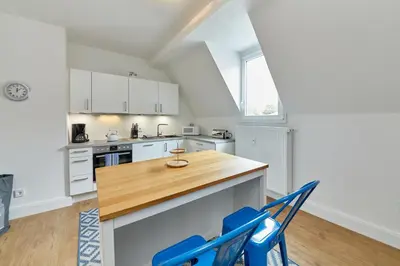 Küche/Küchenzeile in der Unterkunft Ferienwohnungen am Gestade Wohnung 1