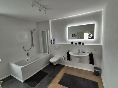 Ein Badezimmer in der Unterkunft Hinter'm Mäuerchen