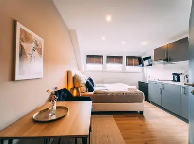 Küche/Küchenzeile in der Unterkunft Premium Apartments Koblenz
