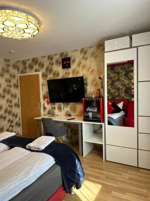 Ein Bett oder Betten in einem Zimmer der Unterkunft Diamanthaus deluxe 7 Koblenz