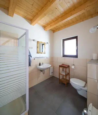 Ein Badezimmer in der Unterkunft Ferienwohnung Sauvignon Blanc Weingut Zur Burg