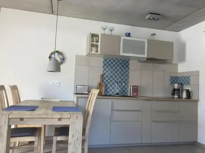 Küche/Küchenzeile in der Unterkunft Querhaus Kanzem
