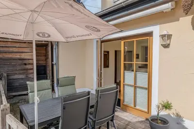 Ein Patio oder anderer Außenbereich in der Unterkunft Ferienwohnungen Am Eifelsteig
