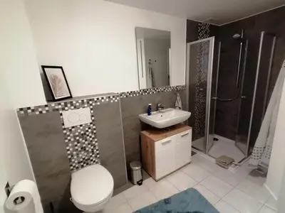 Ein Badezimmer in der Unterkunft Melanies Wohlfühlort