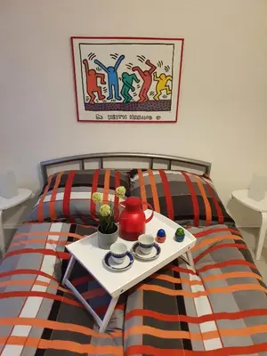 Ein Bett oder Betten in einem Zimmer der Unterkunft Ferienwohnung an der Mosel, Julia