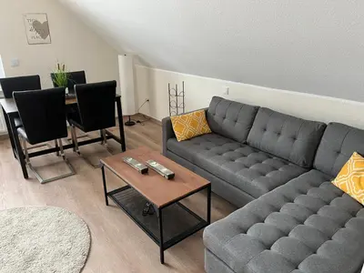 Ein Sitzbereich in der Unterkunft Ferienwohnung Christa