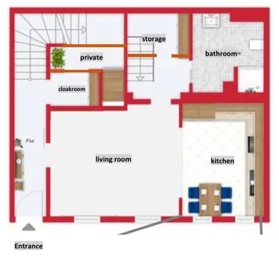 Grundriss der Unterkunft Ferienhaus Mama Rhein - 134mq