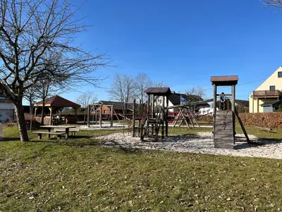 Ein Kinderspielbereich in der Unterkunft Wohnung mit Panoramablick