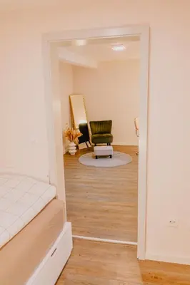 Ein Bett oder Betten in einem Zimmer der Unterkunft Gemütliches Haus mit 2 Zimmern