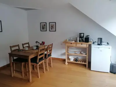 Küche/Küchenzeile in der Unterkunft Schöne Wohnung im Jugendstilhaus im Weltkulturerbe