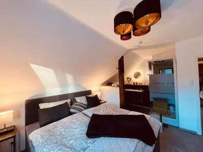 Ein Bett oder Betten in einem Zimmer der Unterkunft Ferienwohnung Sofie