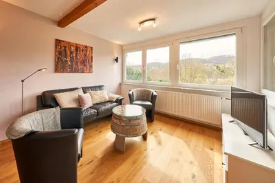 Ein Sitzbereich in der Unterkunft Ferienhaus Graacher Himmelreich