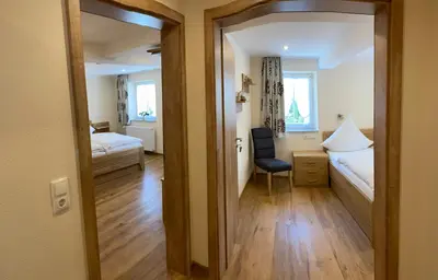 Ein Bett oder Betten in einem Zimmer der Unterkunft Ferienhaus Freimuth