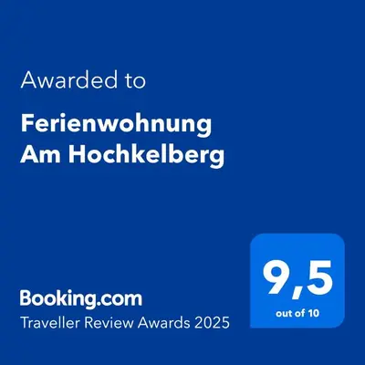 Ein Zertifikat, Auszeichnung, Logo oder anderes Dokument, das in der Unterkunft Ferienwohnung Am Hochkelberg ausgestellt ist