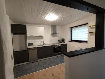 Küche/Küchenzeile in der Unterkunft Ferienwohnung 'Unter der Burg'