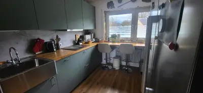 Küche/Küchenzeile in der Unterkunft Rheinblick am Rheinsteig mit Balkon und Sauna