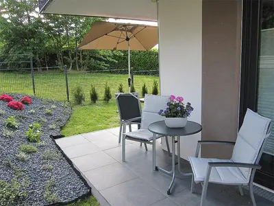 Ein Garten an der Unterkunft Ferienwohnung im Kirschfeld - 5*