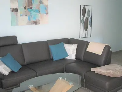 Ein Sitzbereich in der Unterkunft Ferienwohnung im Kirschfeld - 5*
