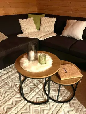 Ein Sitzbereich in der Unterkunft 5 Sterne Ferienhaus Susi mit Kamin, Seeblick und 2 Terrassen