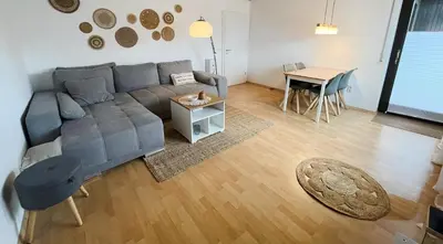 Ein Sitzbereich in der Unterkunft Gemütliche Ferienwohnung für 4 Personen