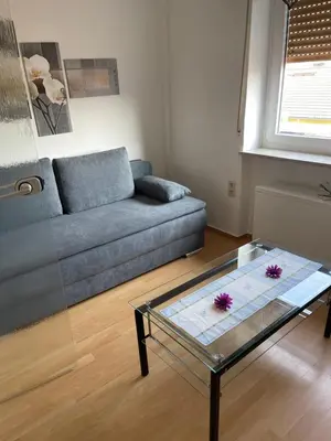 Ein Sitzbereich in der Unterkunft Ferienhaus Scheid
